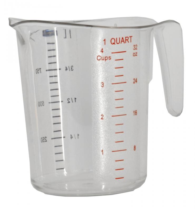 1 QT / 1000 ml Clear Polycarbonate Measuring Cup Omcan